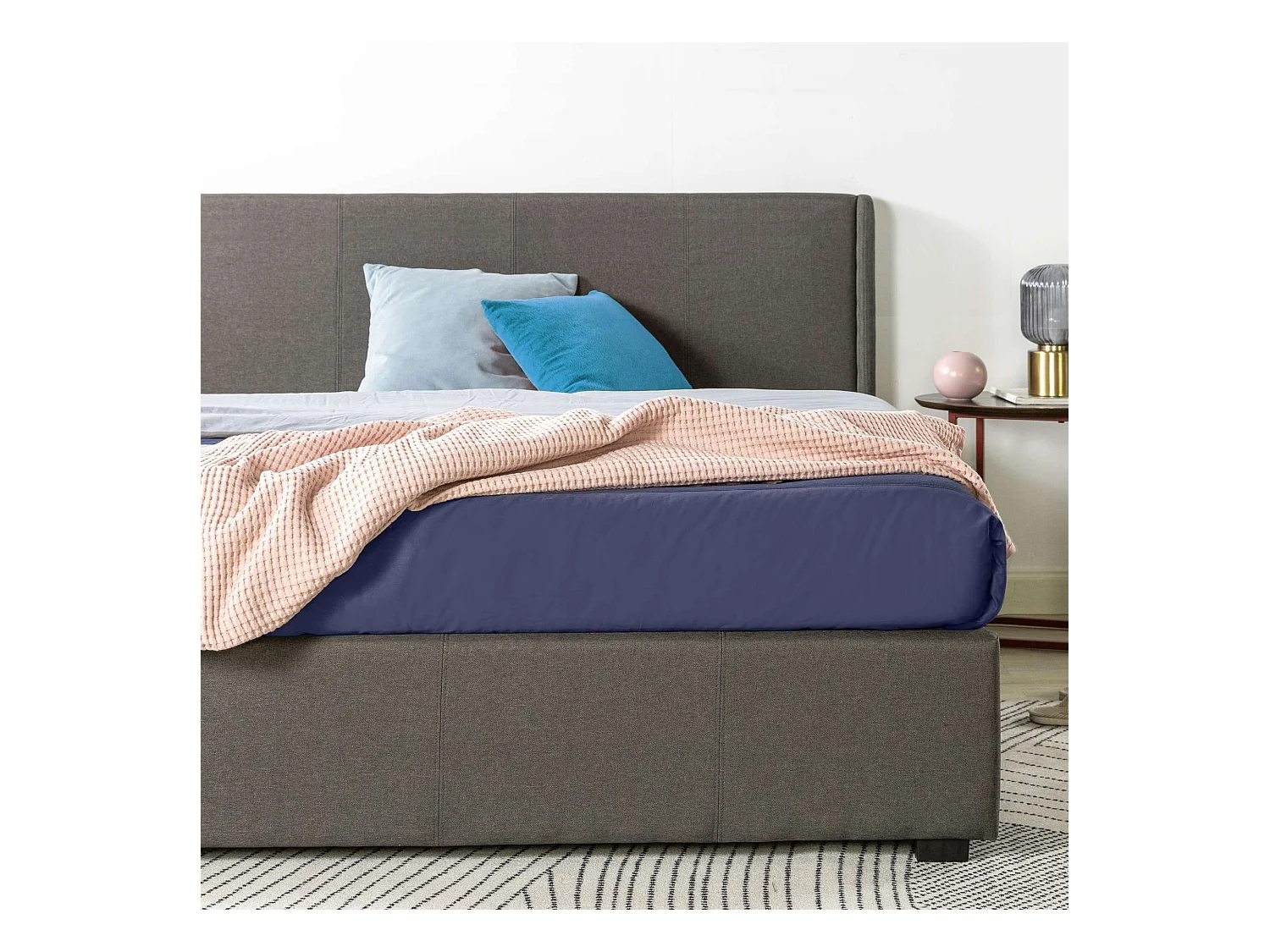 Lit 140x190 cm - lit double - gris foncé - Maddon