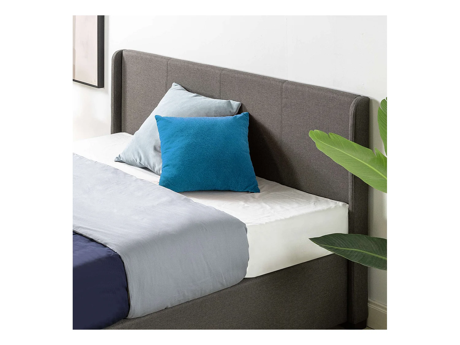 Lit 140x190 cm - lit double - gris foncé - Maddon