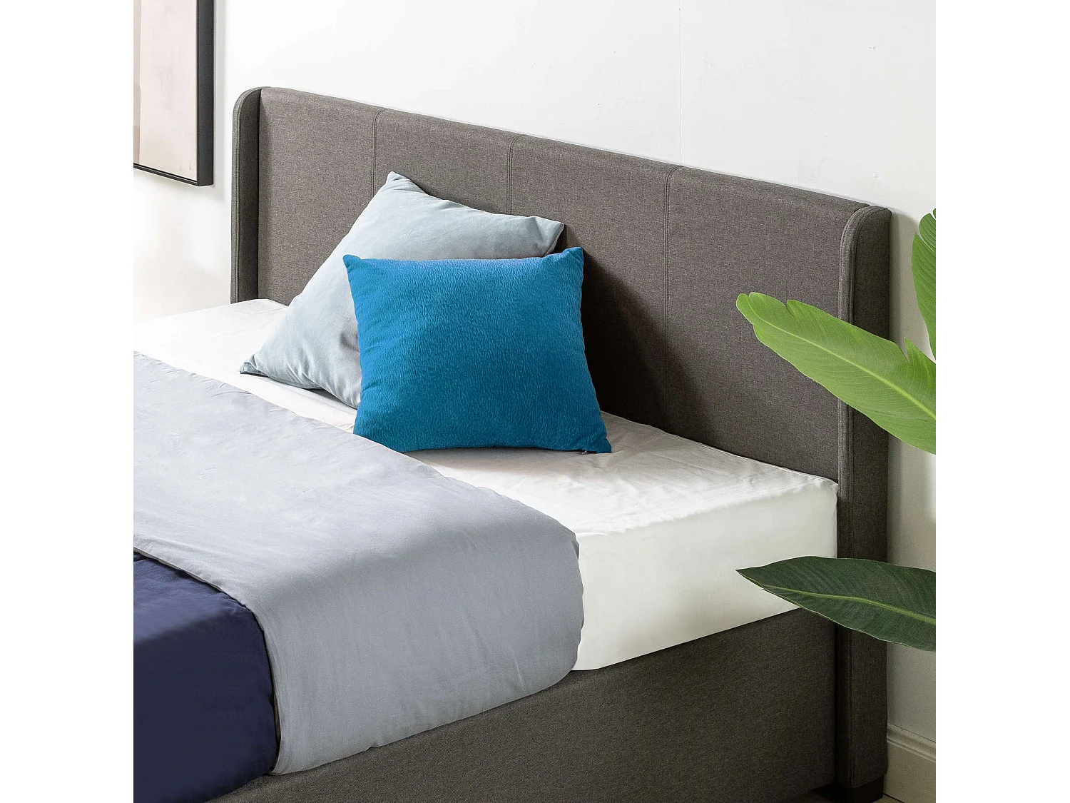 Lit 140x190 cm - lit double - gris foncé - Maddon