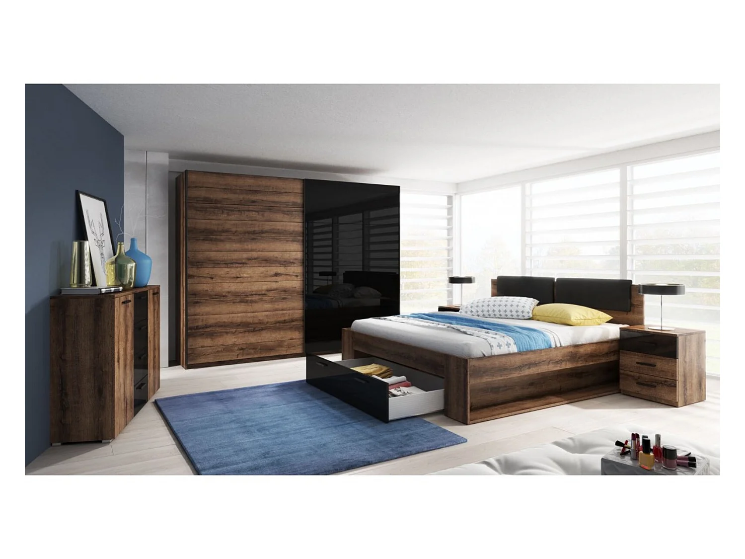 Lit adulte GALAXY 160x200 cm avec tiroir de rangement