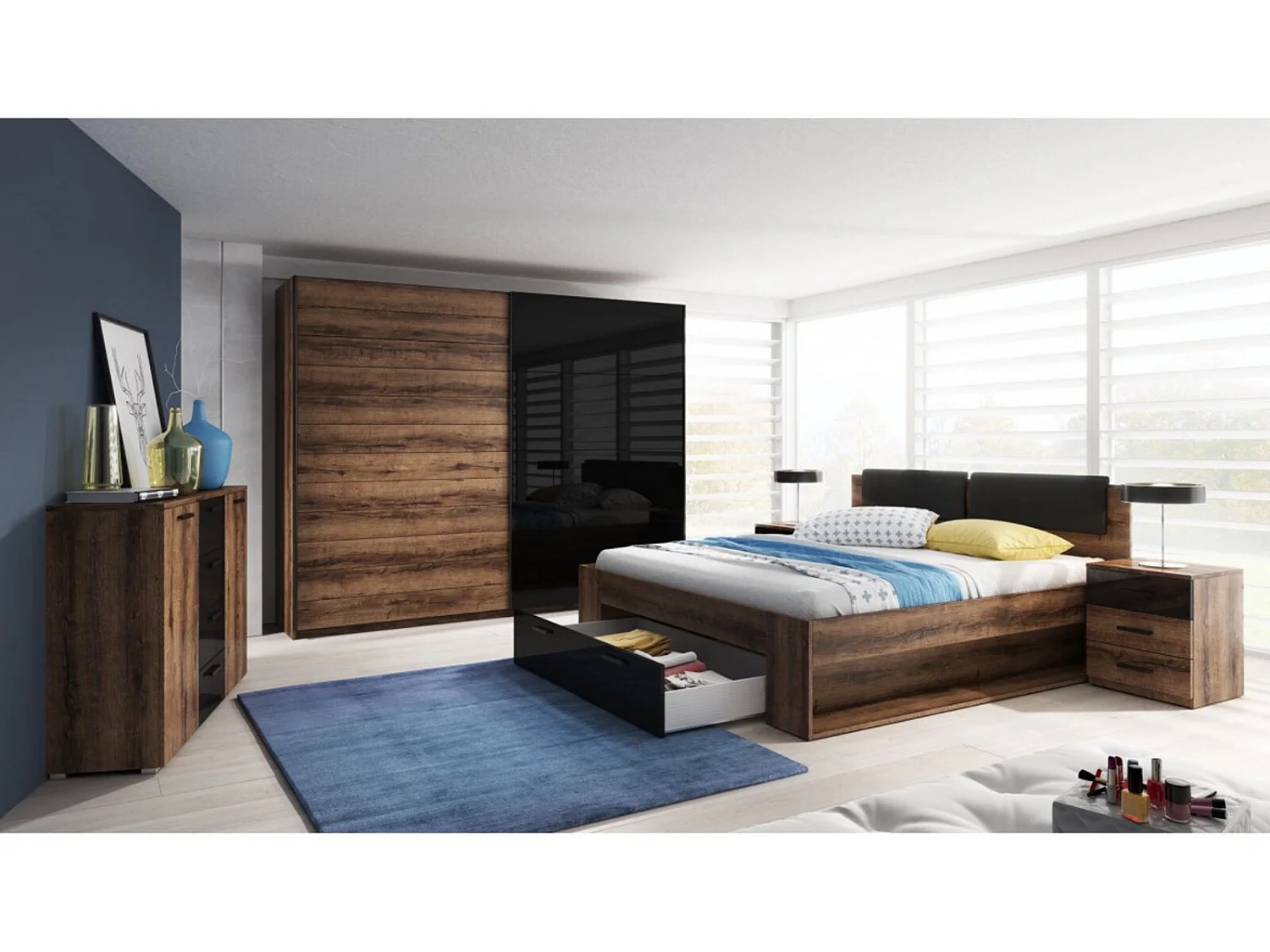 Lit adulte GALAXY 160x200 cm avec tiroir de rangement