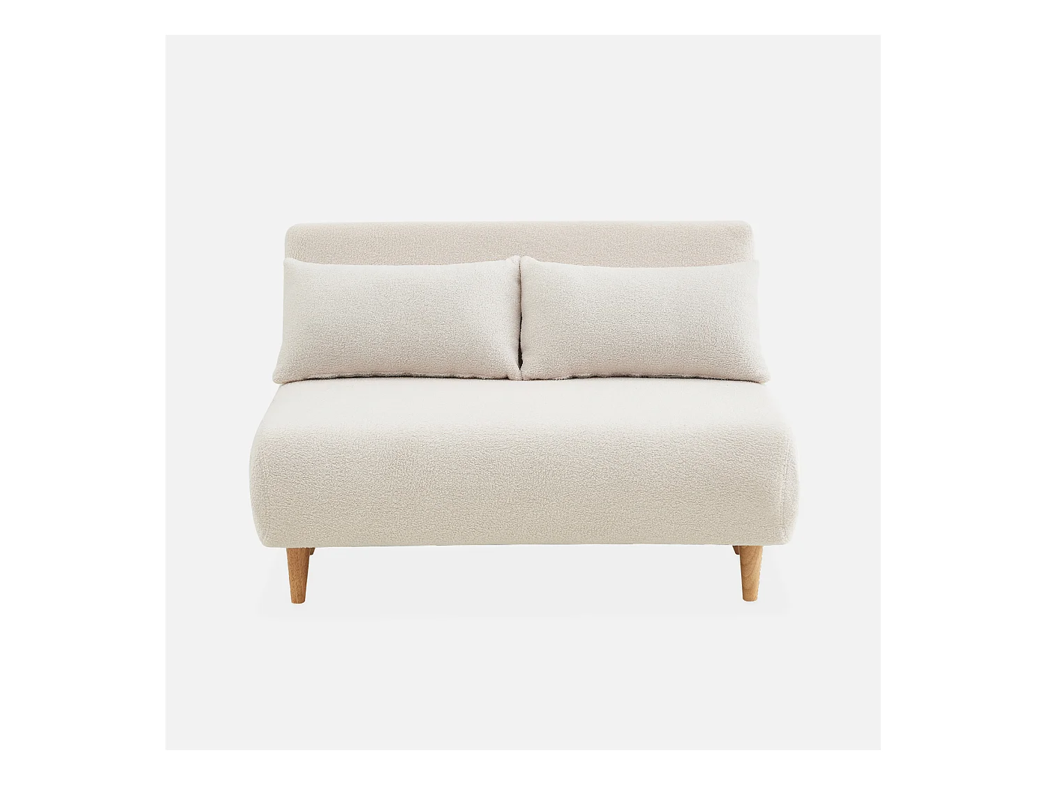 Sofá cama en borreguito de 2 plazas crema