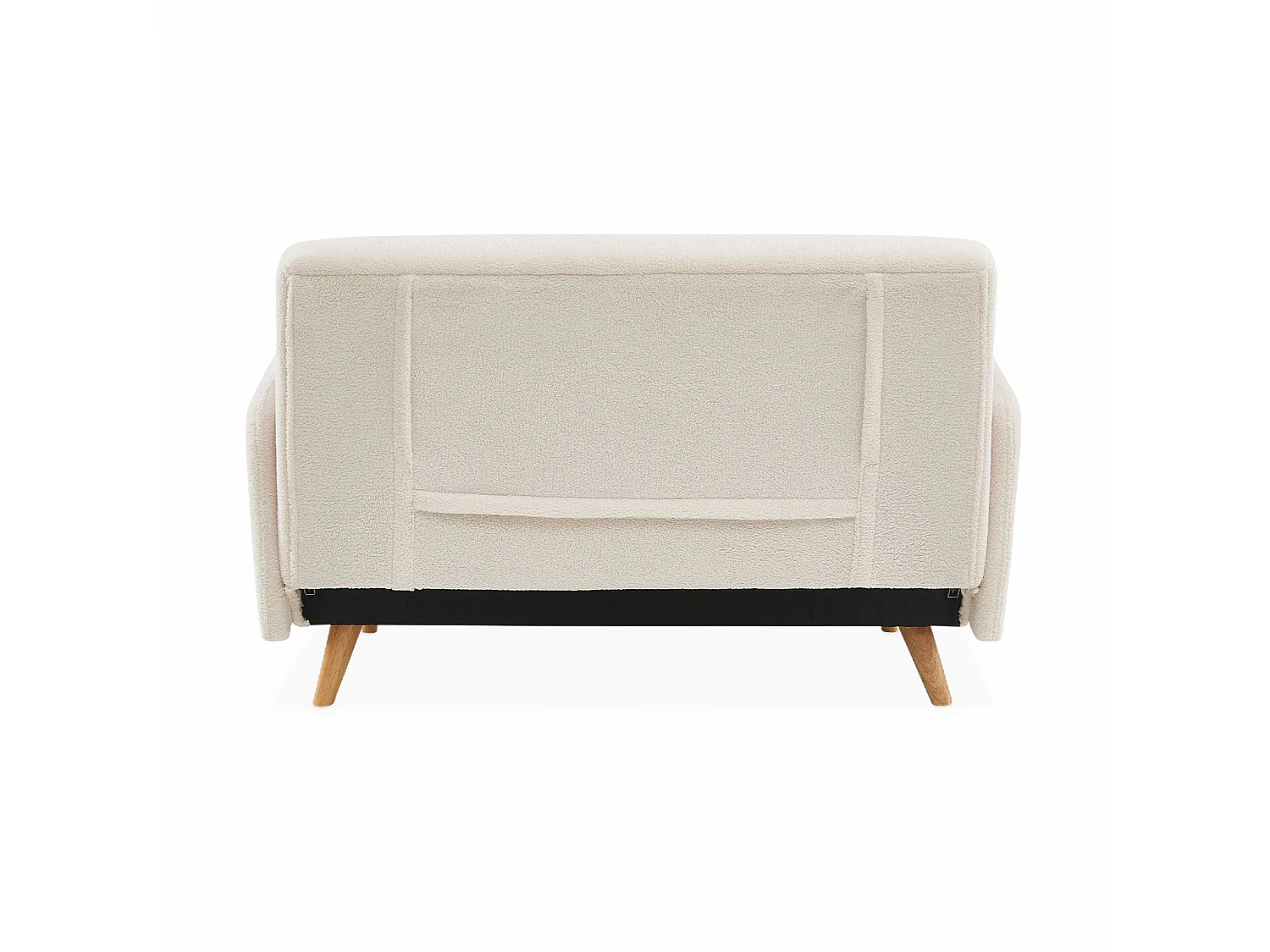 Sofá cama de borreguito blanco, 2 plazas, Crema