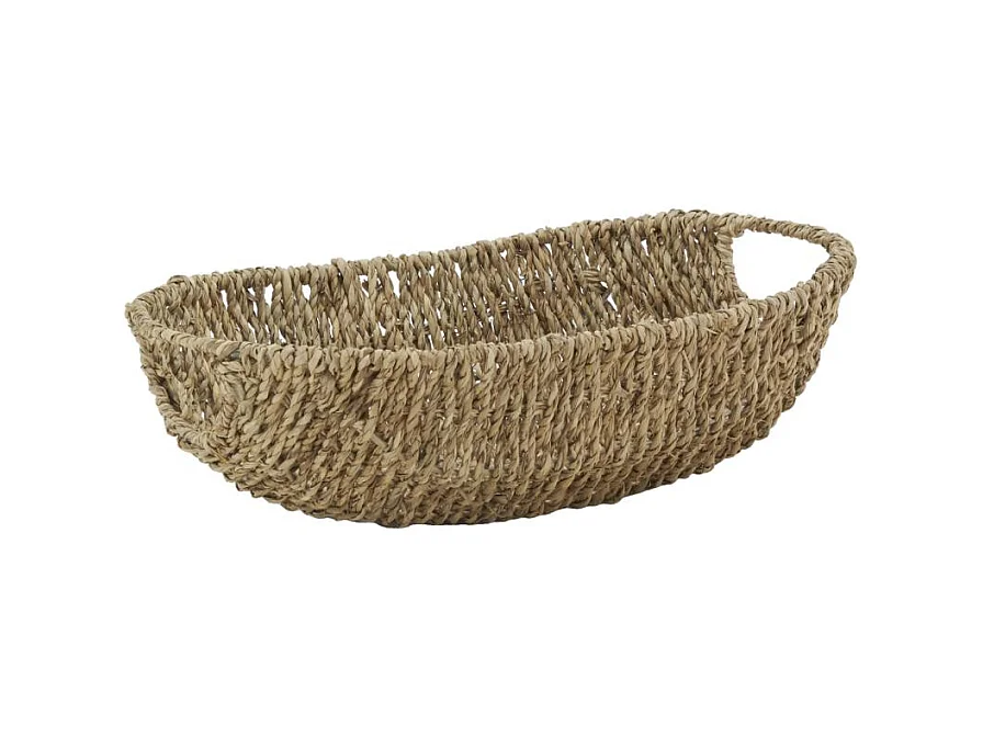 Corbeille ovale en jonc L 35 cm