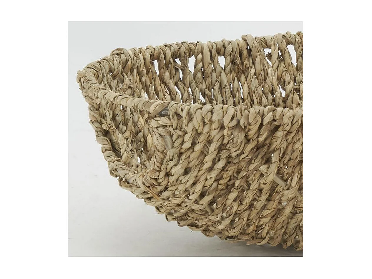 Corbeille ovale en jonc L 35 cm