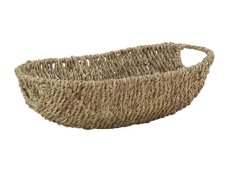 Corbeille ovale en jonc L 35 cm