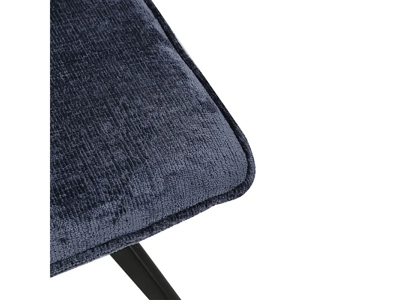 Lot de 2 chaises en velours doux bleu nuit pied métal noir - JAMES