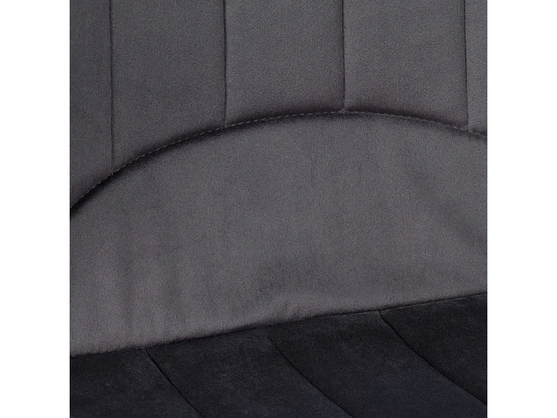 Lot de 2 chaises en velours gris foncé avec pieds métal noir - EMILIO