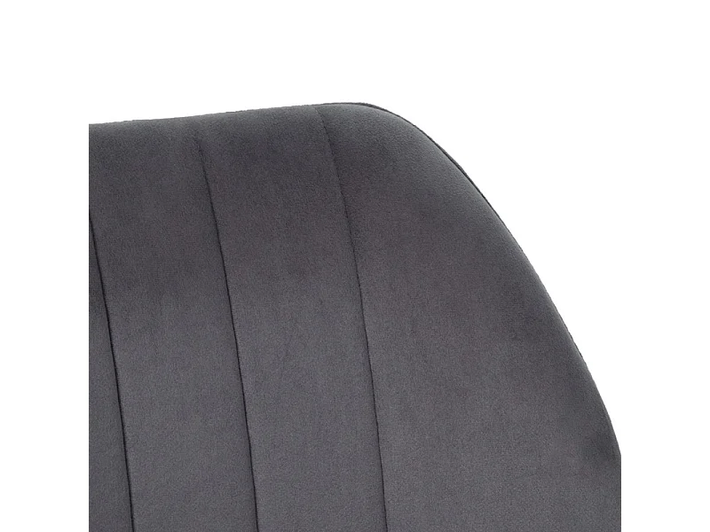 Lot de 2 chaises en velours gris foncé avec pieds métal noir - EMILIO