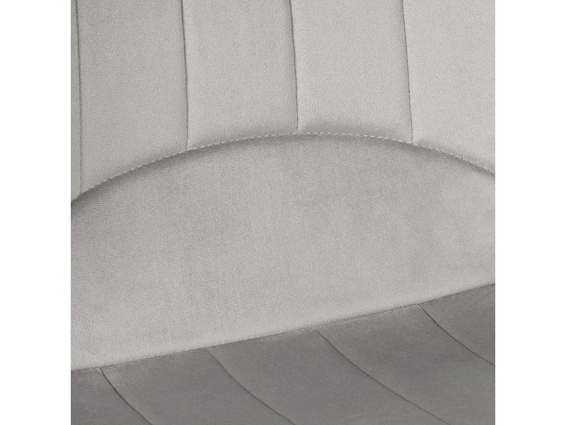 Lot de 2 chaises en velours gris clair avec pieds métal noir - EMILIO