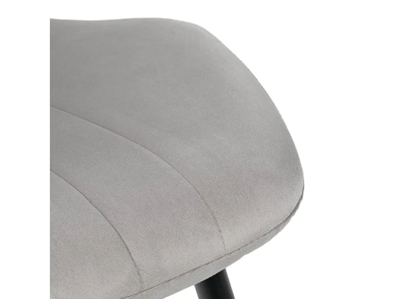 Lot de 2 chaises en velours gris clair avec pieds métal noir - EMILIO