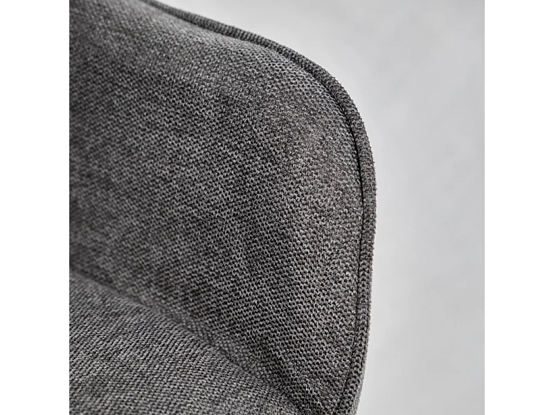 Lot de 2 chaises avec accoudoirs tissu gris et pieds métal - THEO