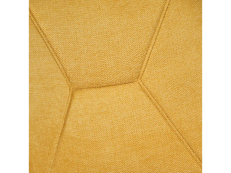 Lot de 2 chaises avec accoudoirs tissu jaune et pieds métal - THEO