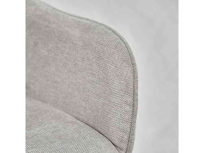 Lot de 2 chaises avec accoudoirs tissu gris clair pieds métal - THEO