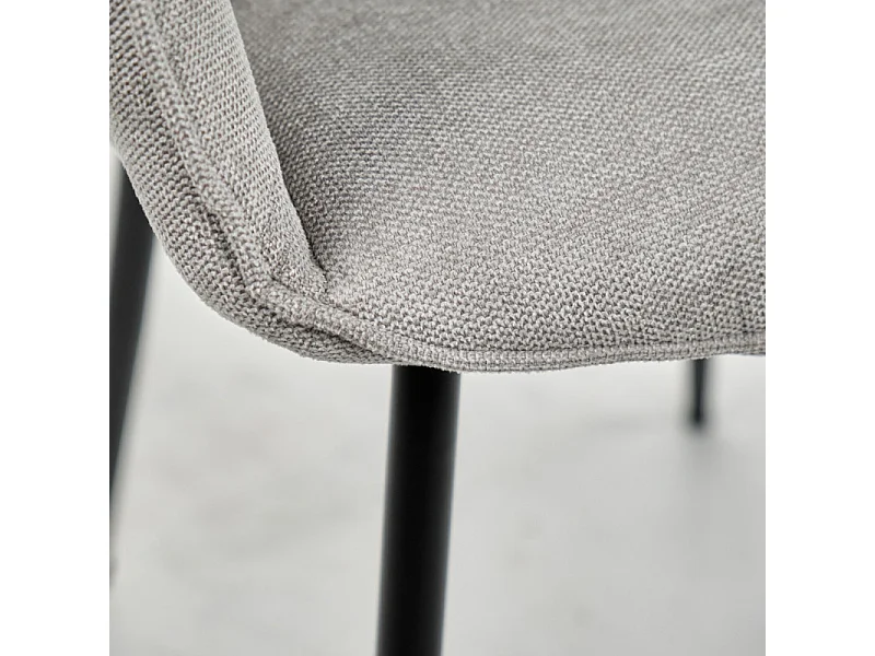 Lot de 2 chaises avec accoudoirs tissu gris clair pieds métal - THEO