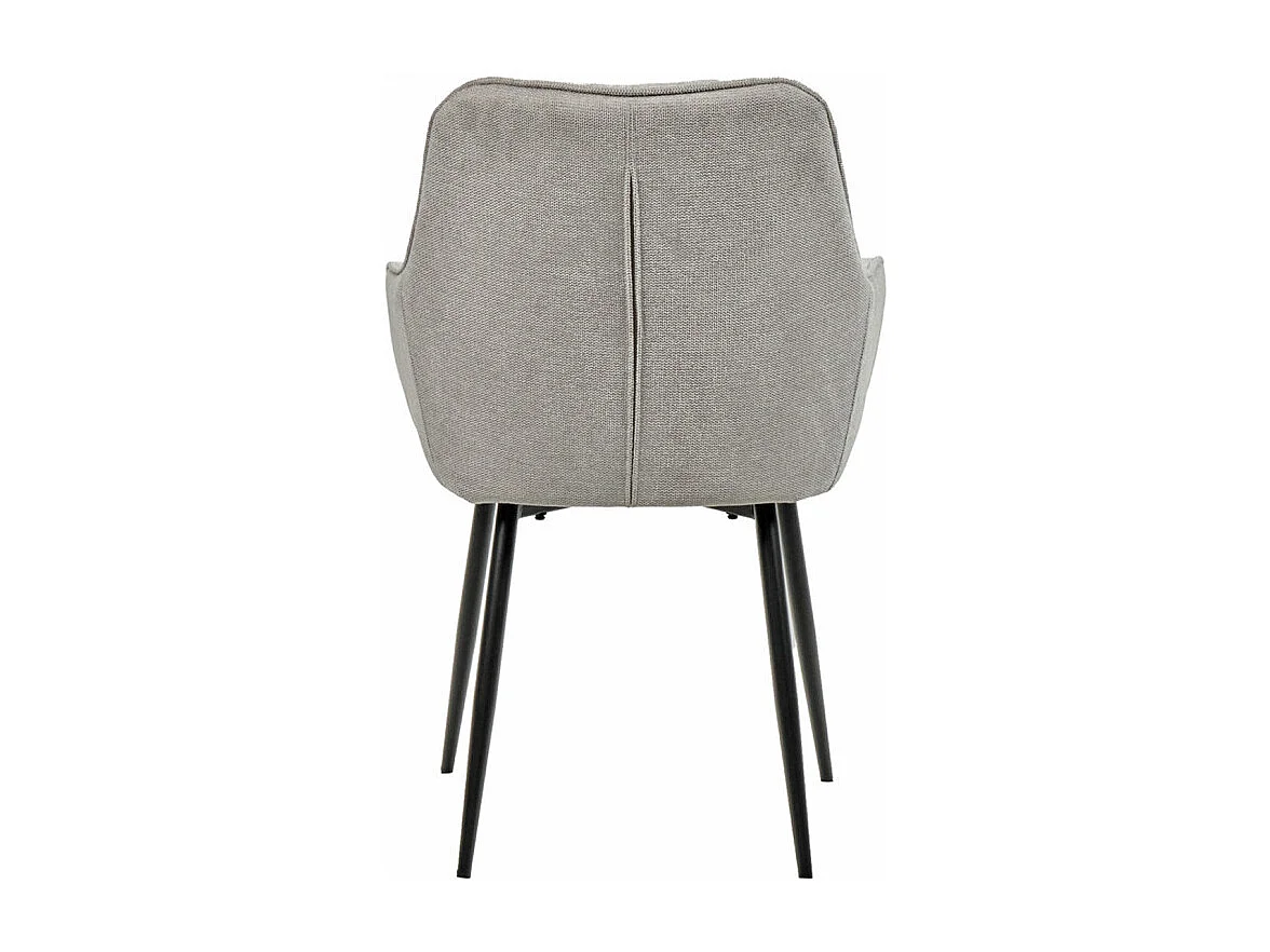 Lot de 2 chaises avec accoudoirs tissu gris clair pieds métal - THEO