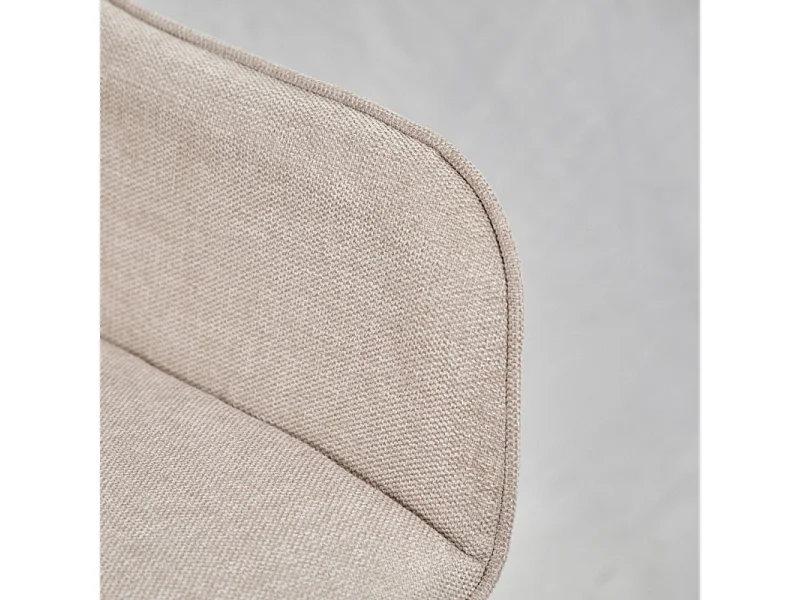 Lot de 2 chaises avec accoudoirs tissu beige et pieds métal - THEO