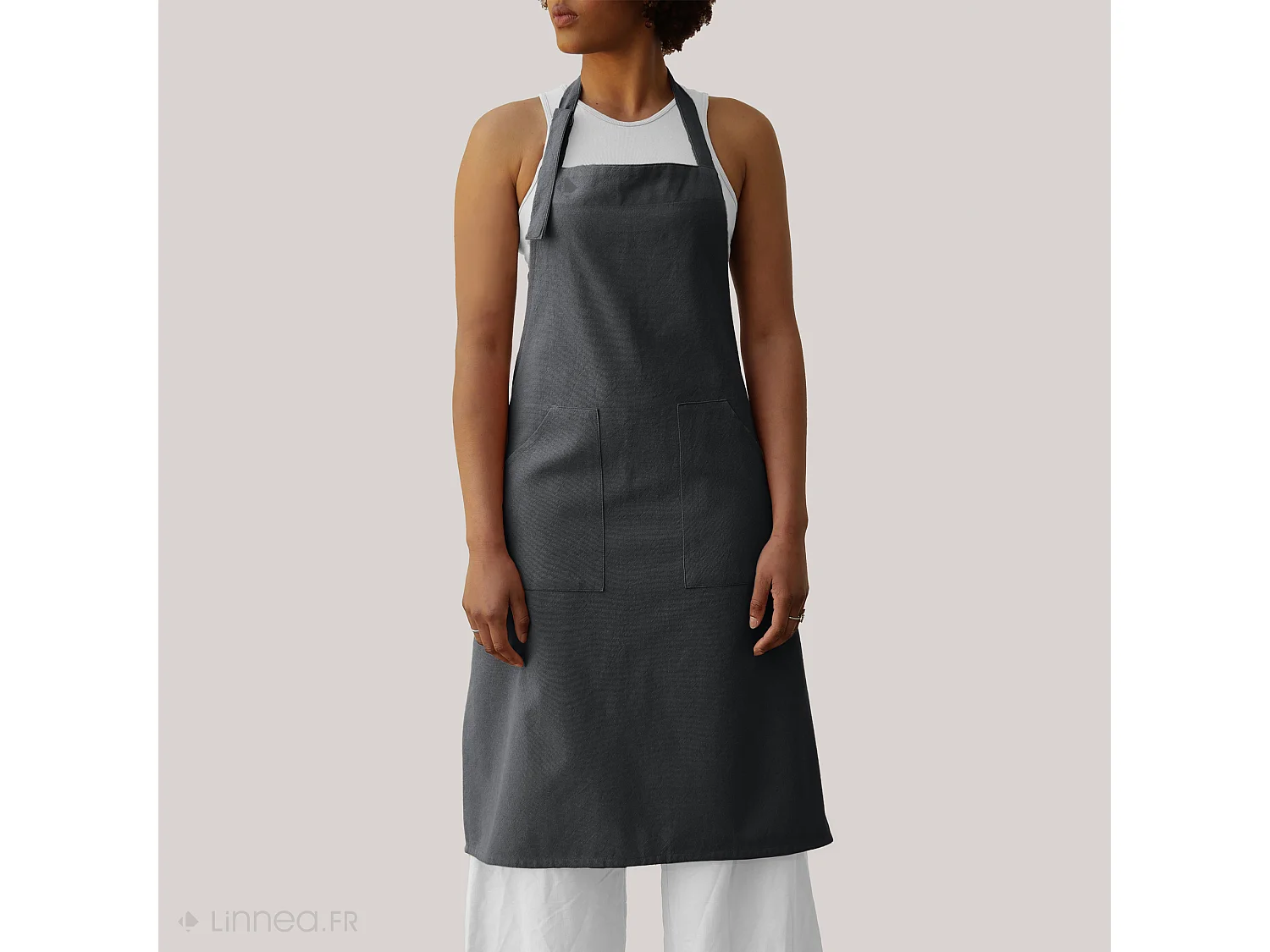 Tablier de cuisine double poche 70x90 cm HONO gris Anthracite