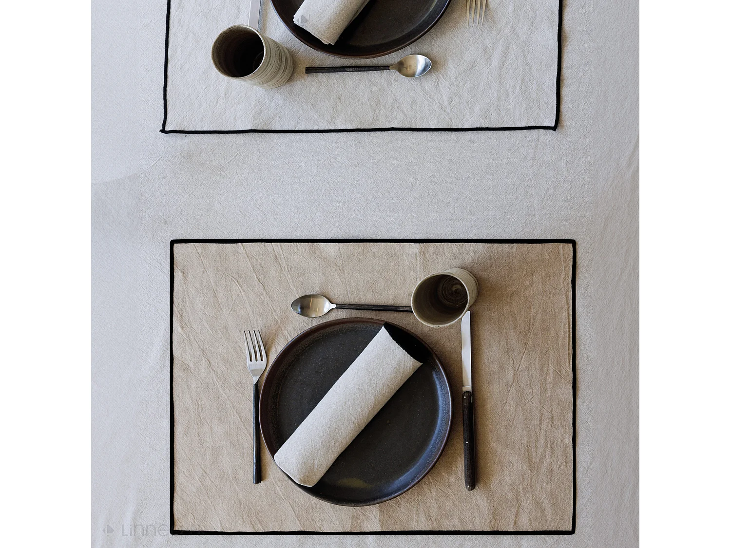 Tablier de cuisine double poche 70x90 cm coton HONO beige Chanvre