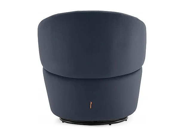 Fauteuil rond pivotant 360° en velours bleu marine moderne - COROLLA