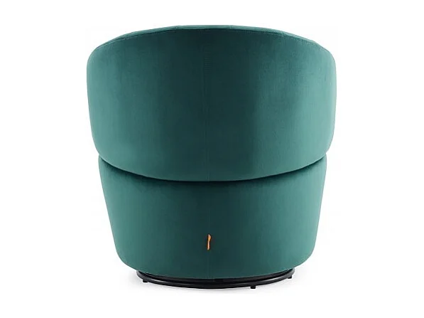 Fauteuil rond pivotant 360° en velours vert foncé moderne - COROLLA