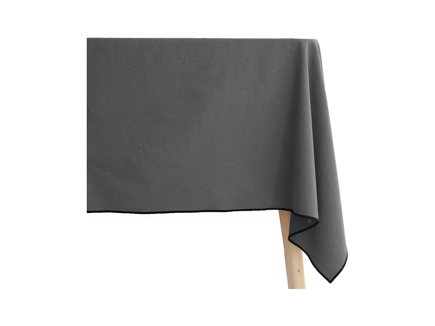 Nappe coton 160x200 cm HONO gris Anthracite finition point bourdon