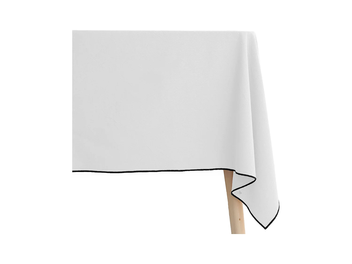 Nappe rectangulaire coton 160x200 cm HONO blanc Naturel finition point bourdon
