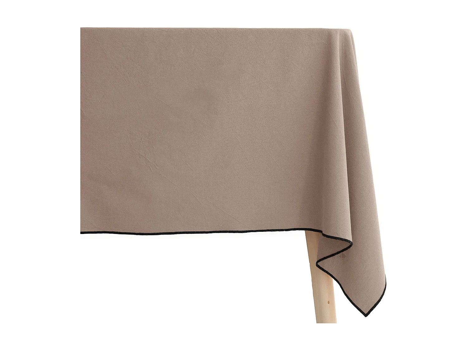 Nappe coton 160x250 cm HONO beige Chanvre finition point bourdon