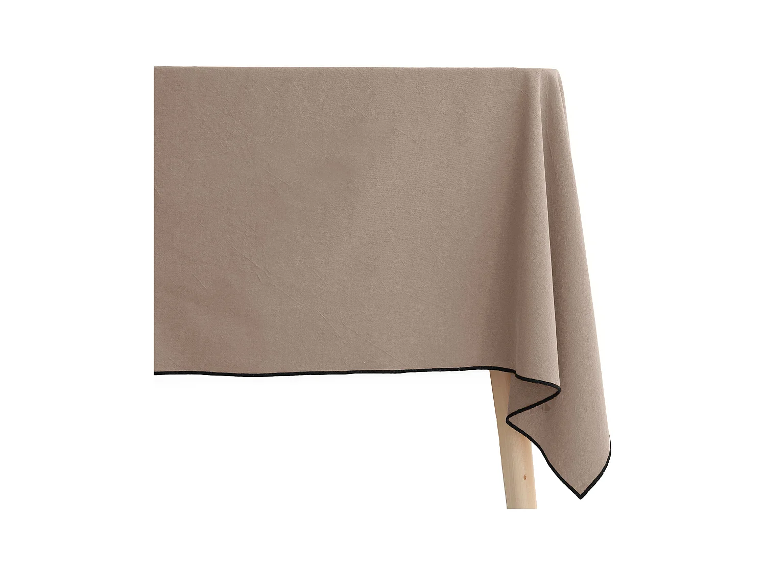 Nappe coton 160x250 cm HONO beige Chanvre finition point bourdon