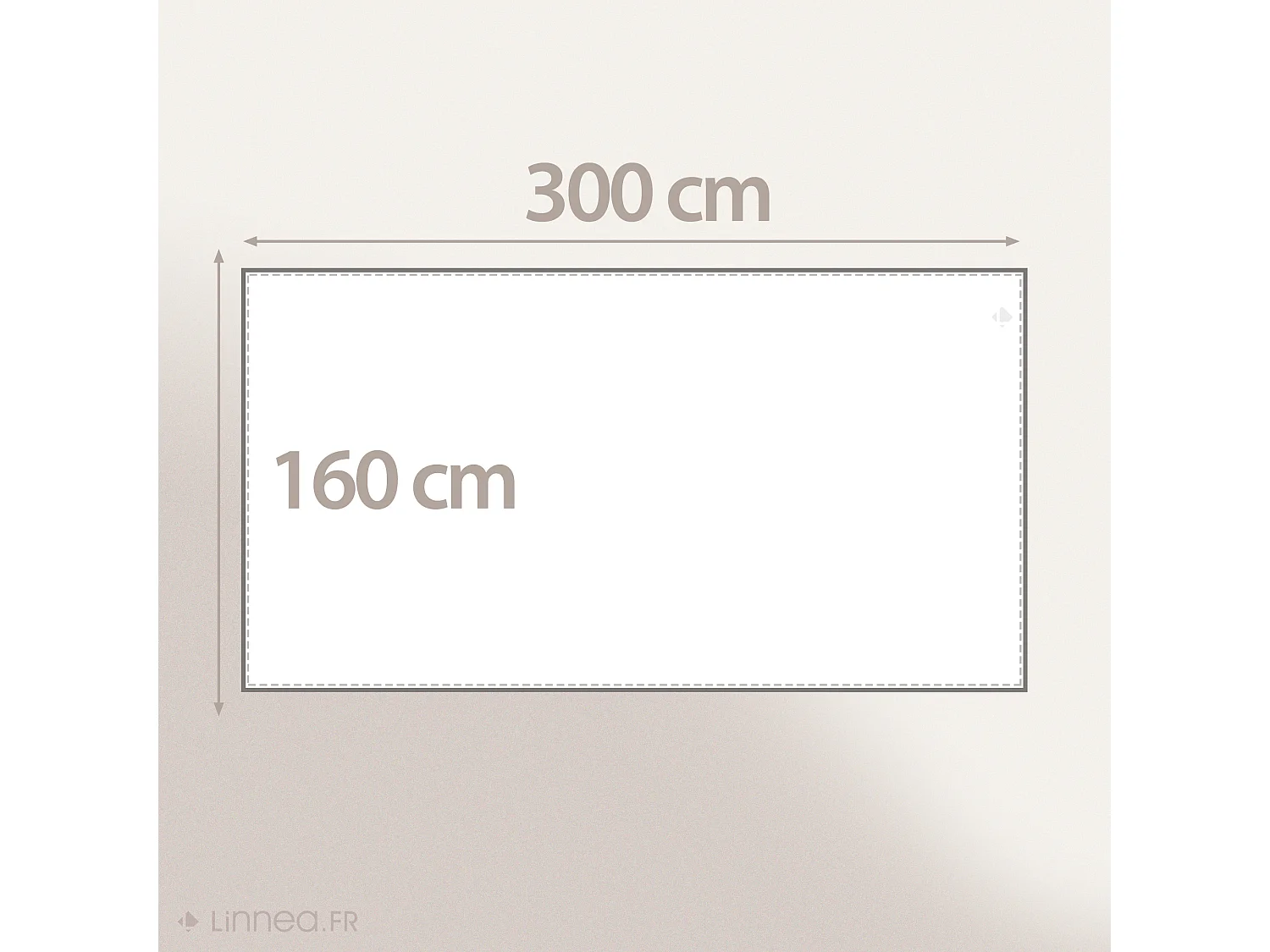 Nappe coton 160x300 cm HONO blanc Naturel finition point bourdon