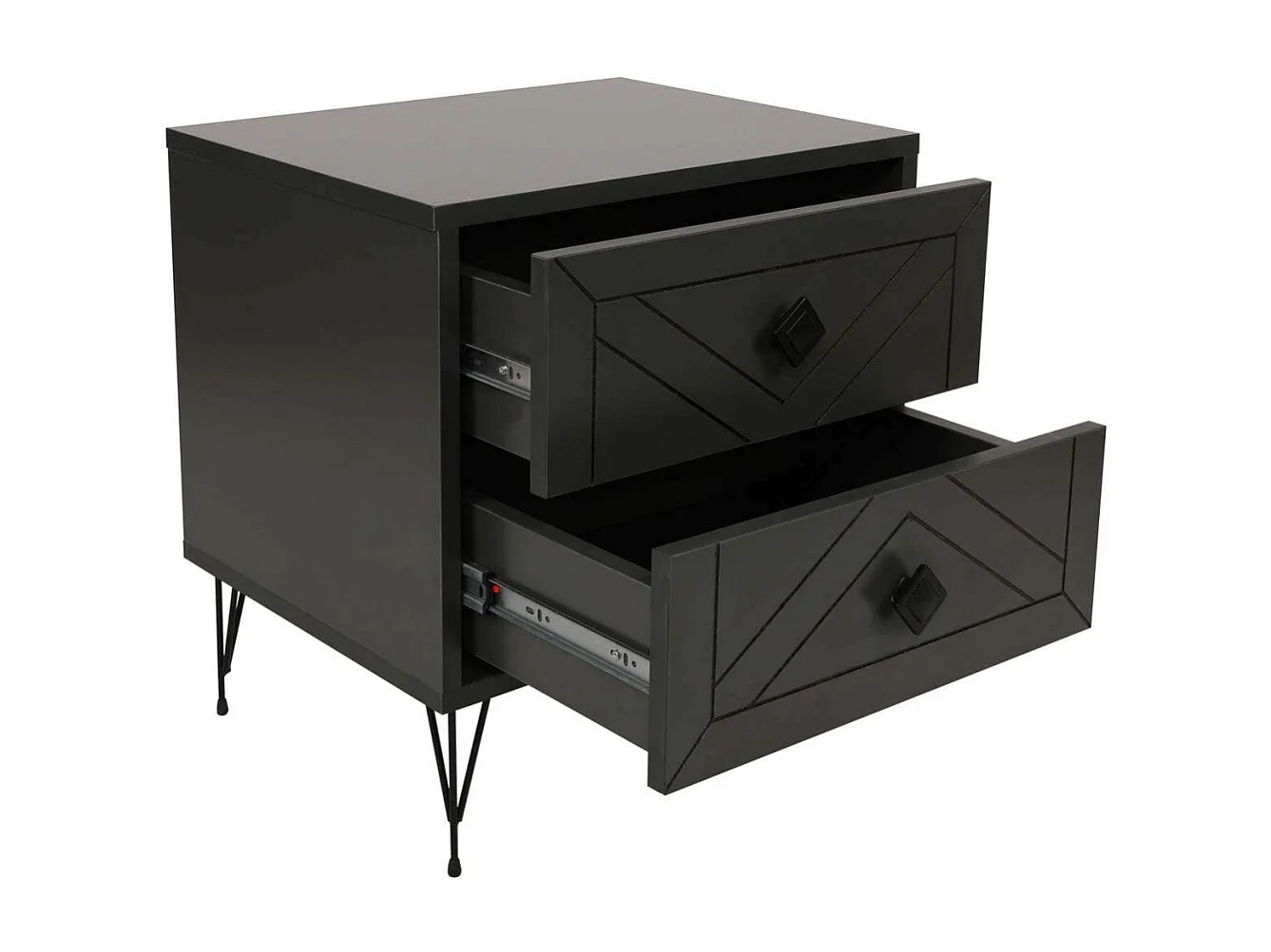 Chevet en aggloméré et métal Luna (Lot de 2)