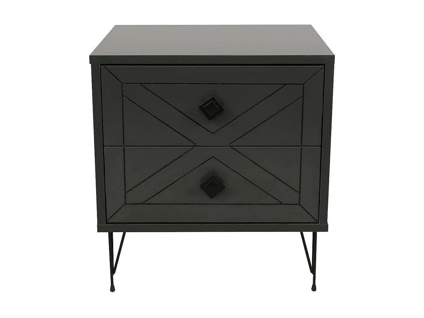 Chevet en aggloméré et métal Luna (Lot de 2)