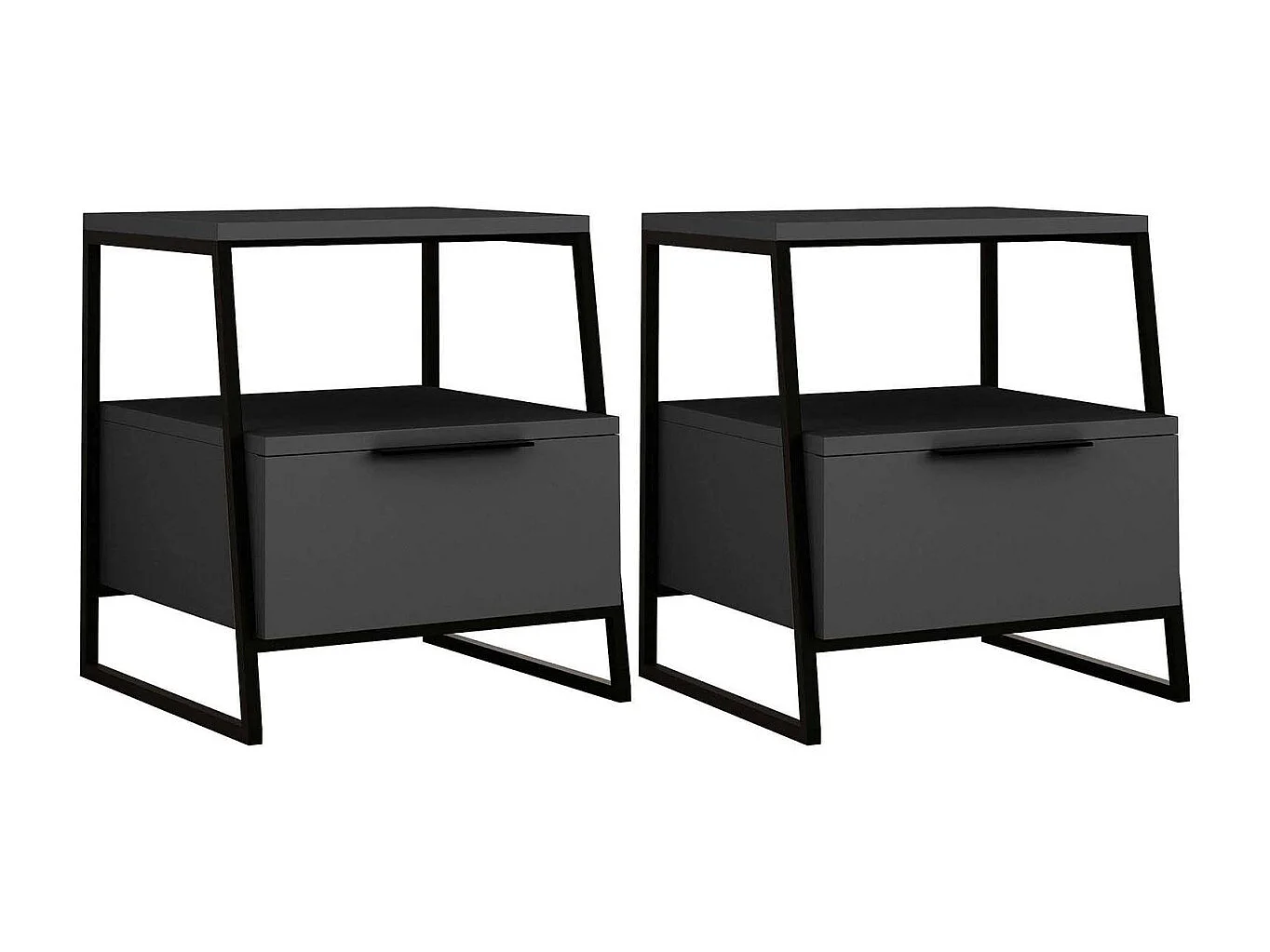 Chevet en aggloméré 1 tiroir Pal (Lot de 2)