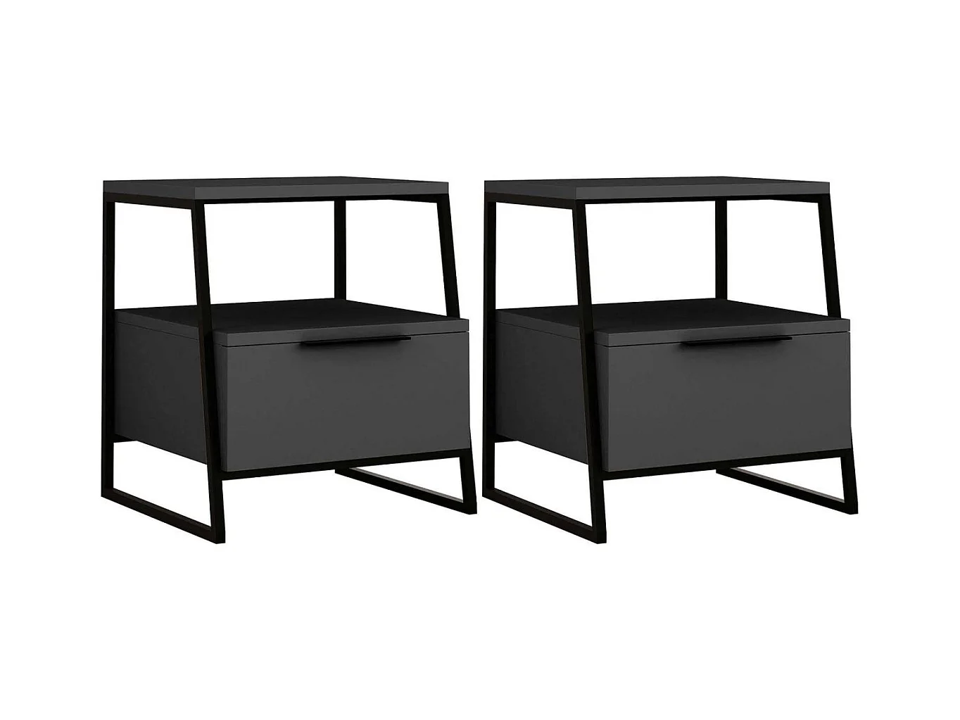 Chevet en aggloméré 1 tiroir Pal (Lot de 2)
