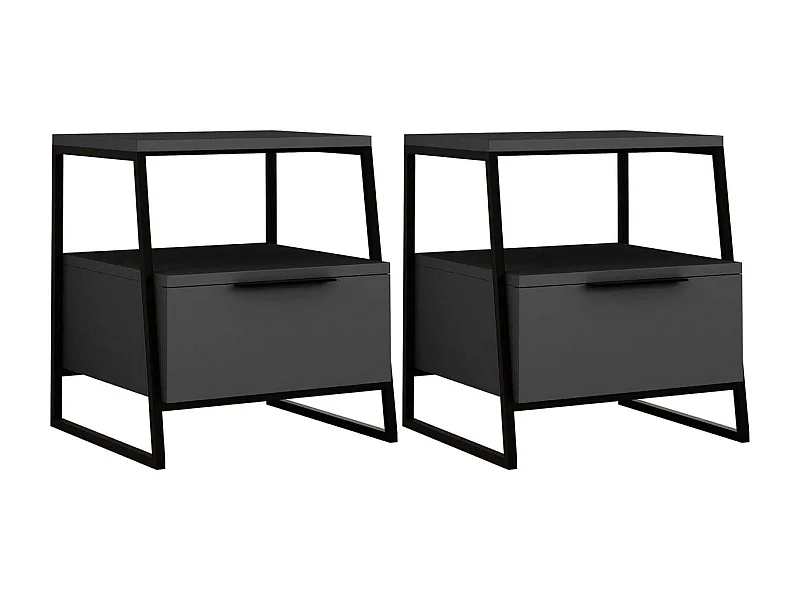 Chevet en aggloméré 1 tiroir Pal (Lot de 2)