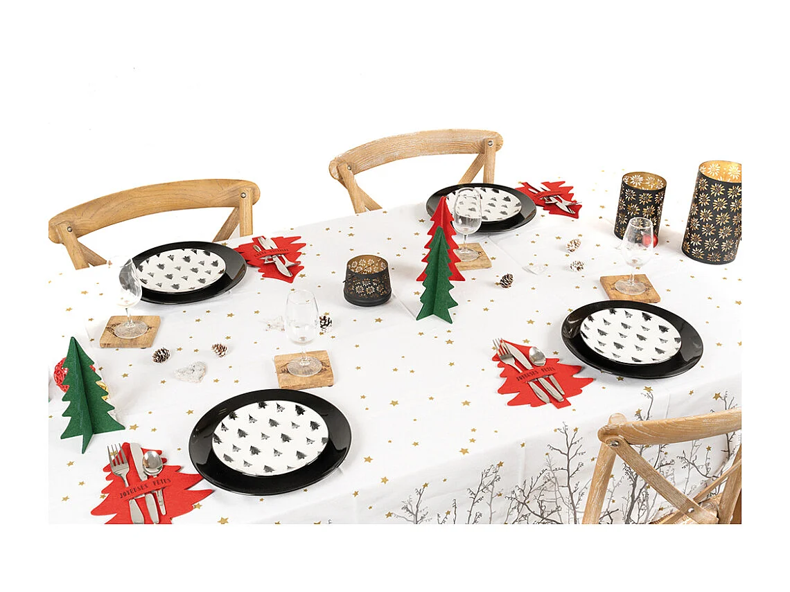 Assiettes en porcelaine noire (lot de 6)