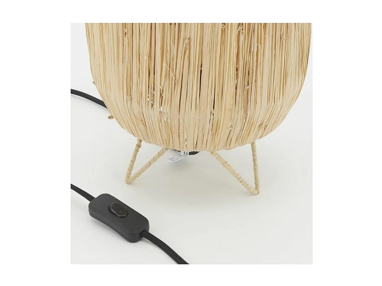 Lampe à poser en raphia Kenya Lampe à poser Naturel