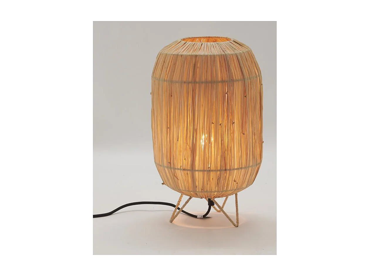 Lampe à poser en raphia Kenya Lampe à poser Naturel