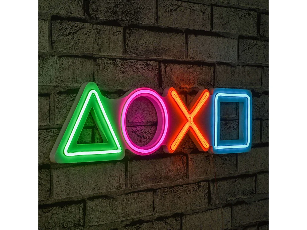 Décoration murale lumineuse Néon Playstation