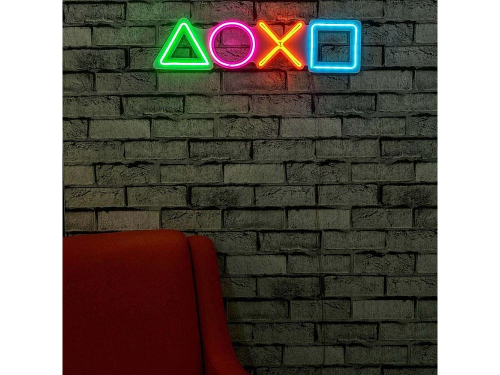 Décoration murale lumineuse Néon Playstation