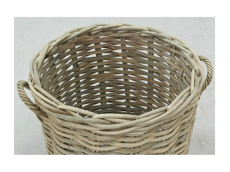 Cache-pots en poelet fendu sable (lot de 2)