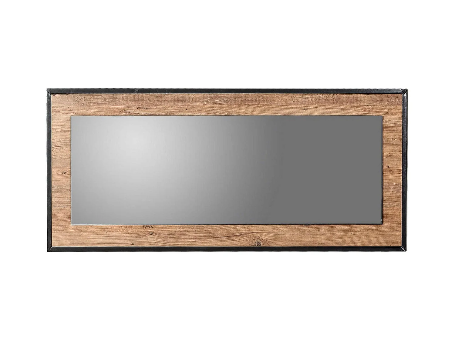 Miroir mural encadré Decker L150cm Bois naturel et Noir