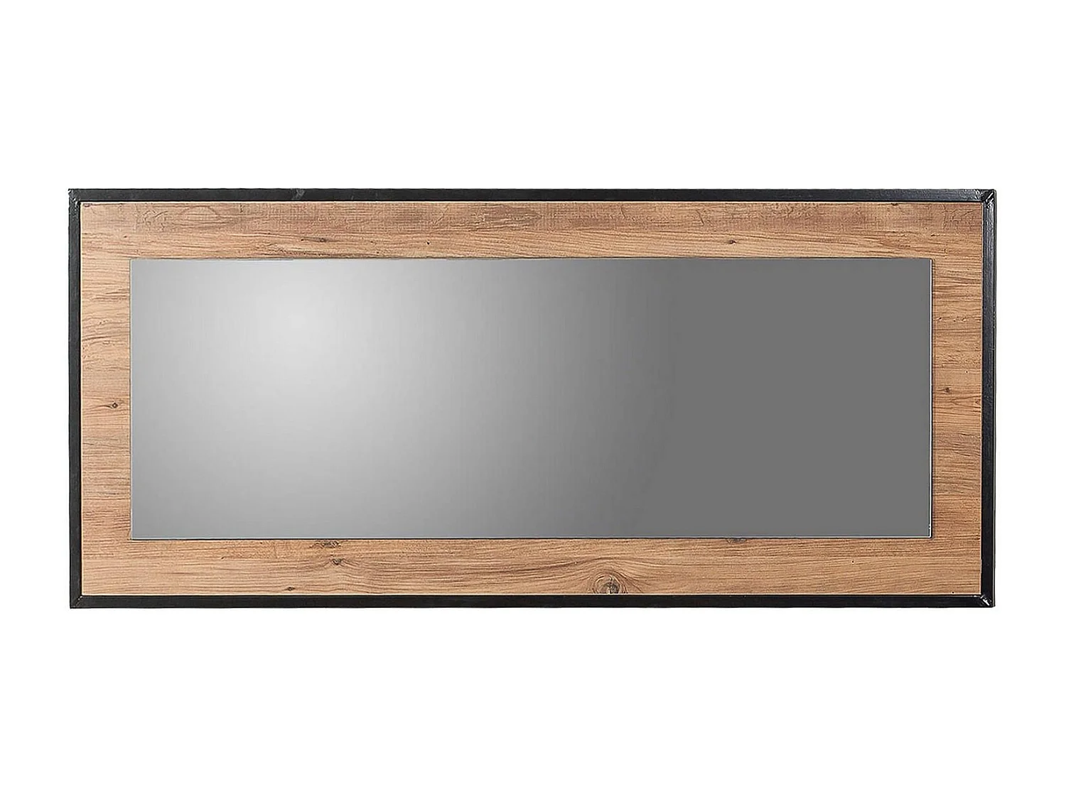 Miroir mural encadré Decker L150cm Bois naturel et Noir