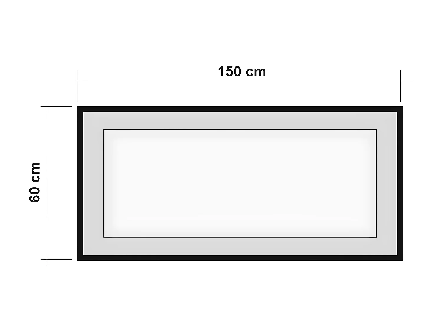 Miroir mural encadré Decker L150cm Bois naturel et Noir