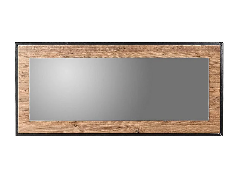 Miroir mural encadré Decker L150cm Bois naturel et Noir
