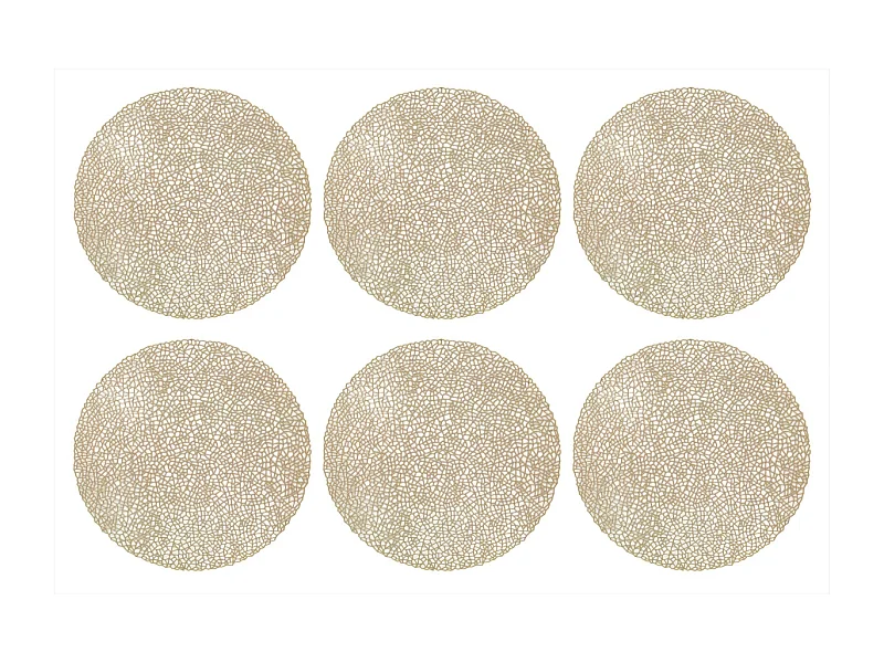 Sets de table en vinyle Fête (lot de 6) Doré 2