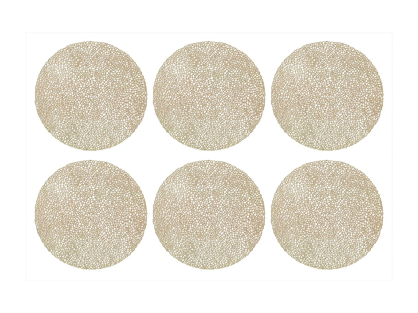 Sets de table en vinyle Fête (lot de 6) Doré 2