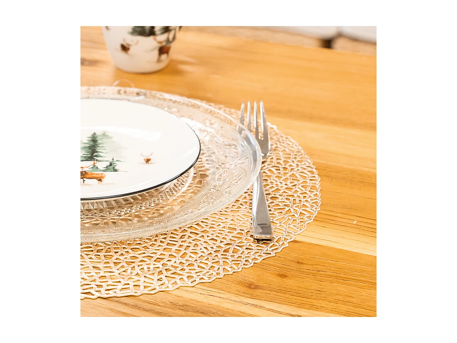 Sets de table en vinyle Fête (lot de 6) Doré 2