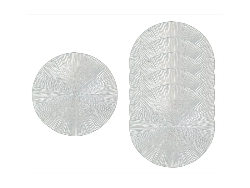 Sets de table en vinyle Fête (lot de 6) Argent