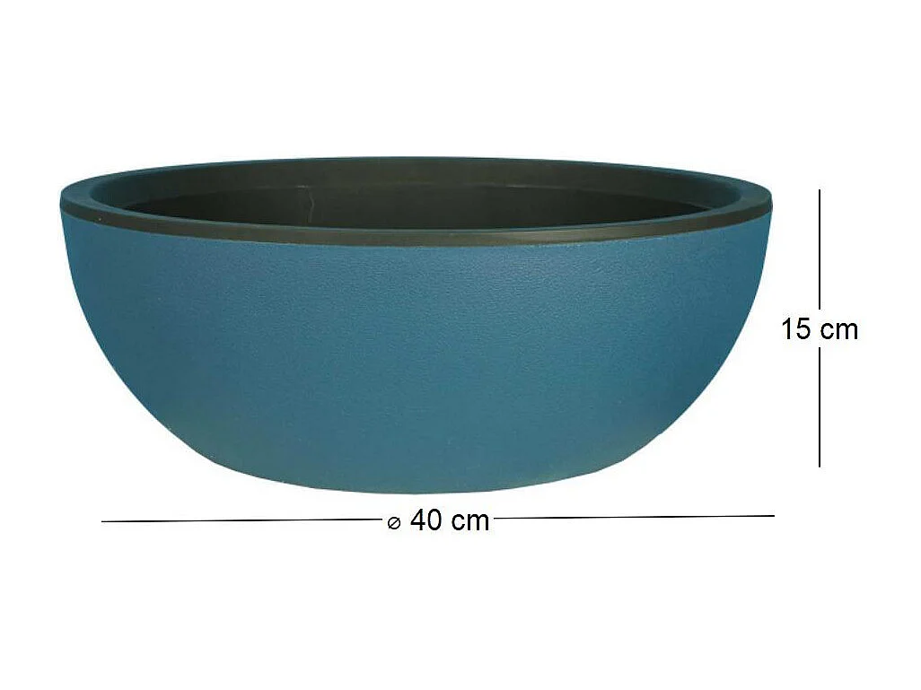 Pot en plastique rond effet granit 40 cm